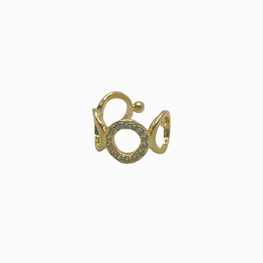 Piercing Ovais Lisos e Cravejado Dourado