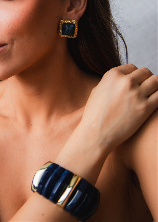 Conjunto Brinco e Bracelete Resinado