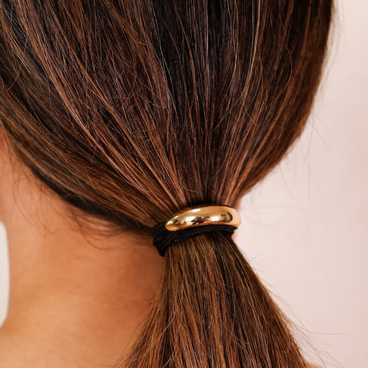 Amarrador de Cabelo Peça Lisa Menor Dourado