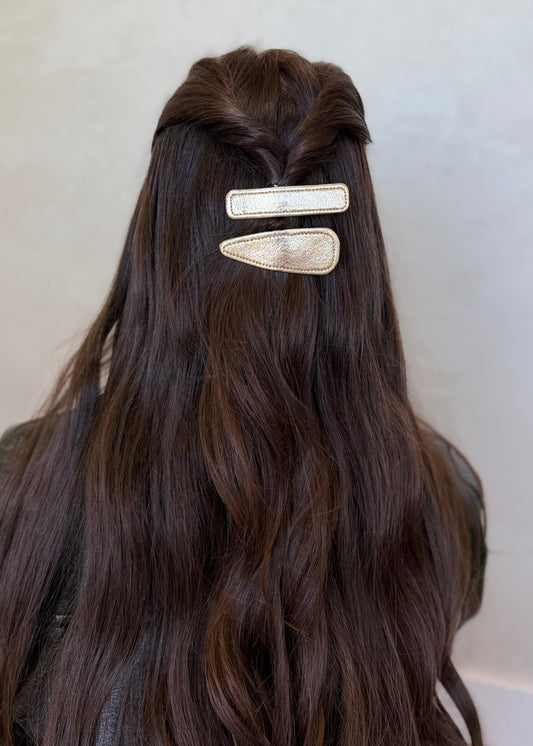 Conjunto Presilhas Dourado + Animal Print