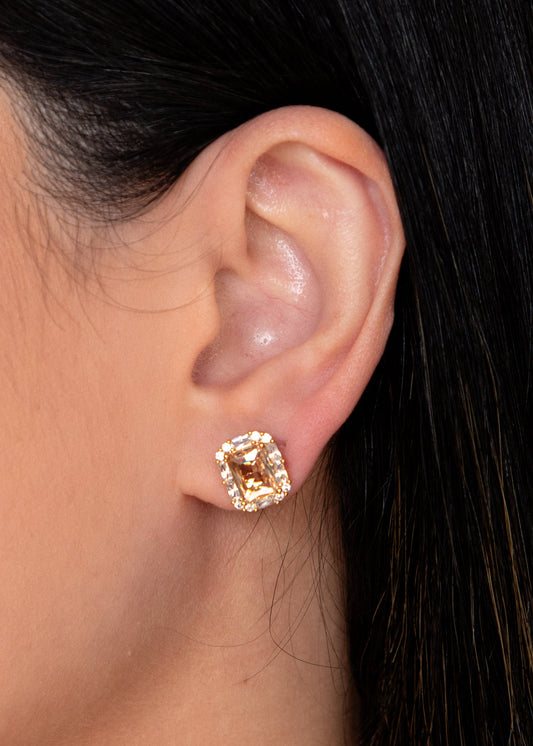 Brinco Dourado com Zircônia Ice Cut