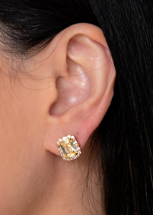 Brinco Dourado com Zircônia Ice Cut