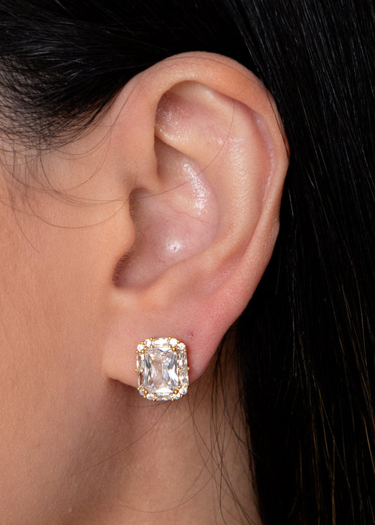 Brinco Dourado com Zircônia Ice Cut