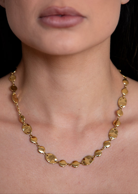 Colar Dourado Orgânico em Aço Inoxidável