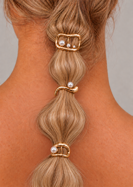 Conjunto de Grampos de Cabelo com Pérolas