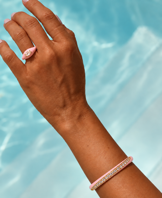 Conjunto de Anel e Bracelete com Zircônias