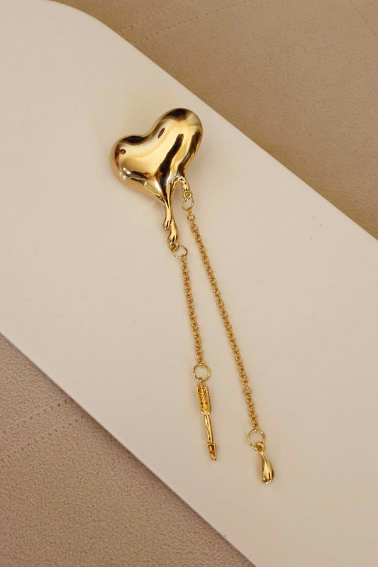 Broche Coração com Correntes