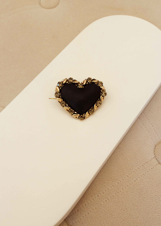Broche Coração com Pedrarias