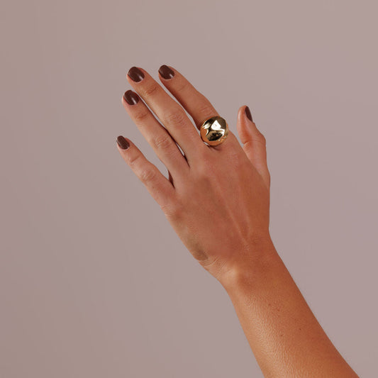 Anel Maxi Orgânico Dourado