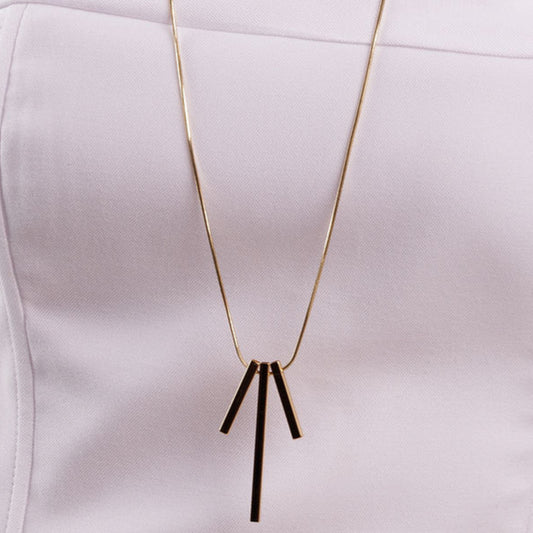 Colar Longo Trio Cano Retangular