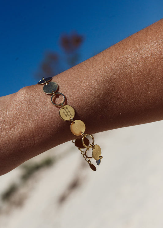 Pulseira 7 Mandamentos Dourada