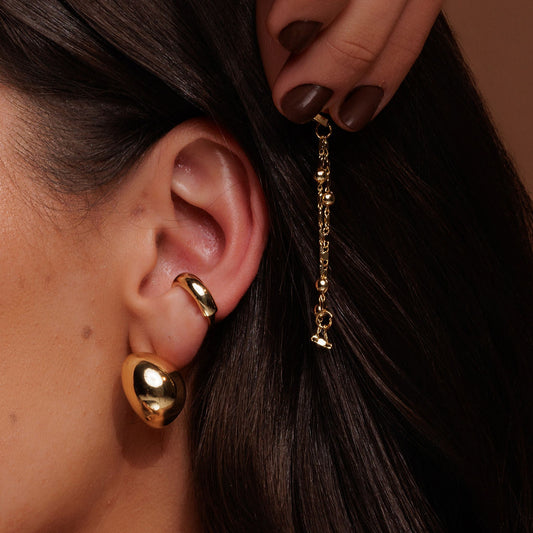 Brinco Esfera Orgânico com Piercing  Removível