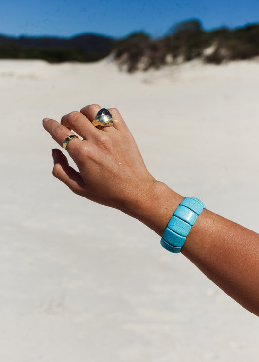 Bracelete de Pedras Naturais Turquesa