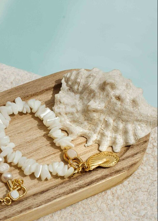 Pulseira Pedras Naturais Caramujo