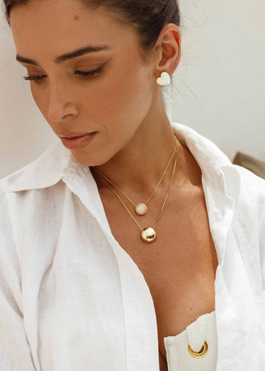 Brinco Coração Esmaltado Colorido Dourado