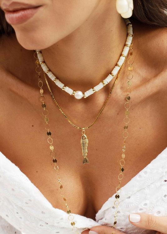 Colar Duplo Madrepérola e Sardinha