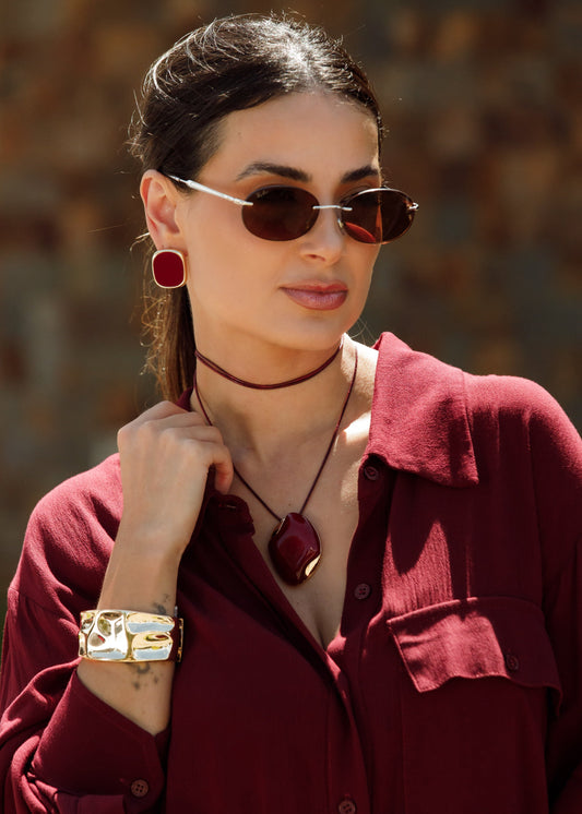 Brinco Quadrado Resina Orgânica