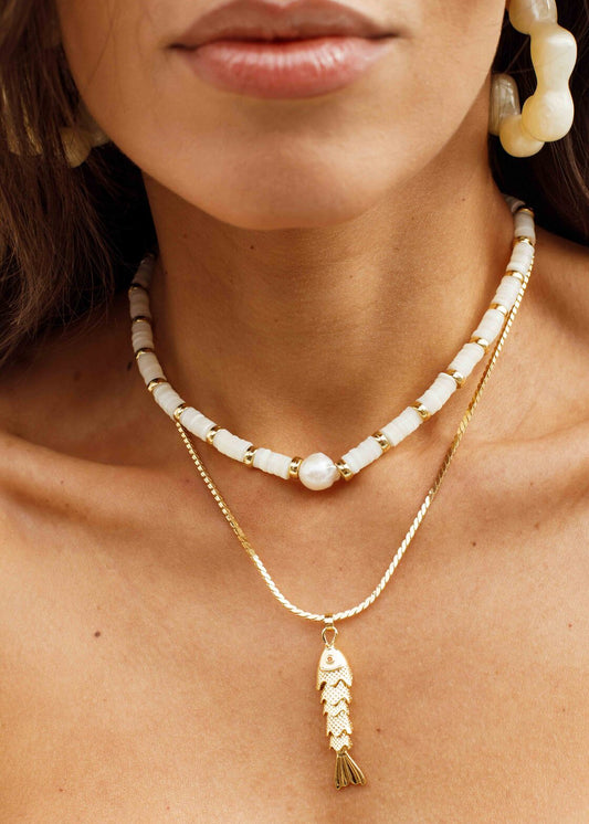 Colar Duplo Madrepérola e Sardinha