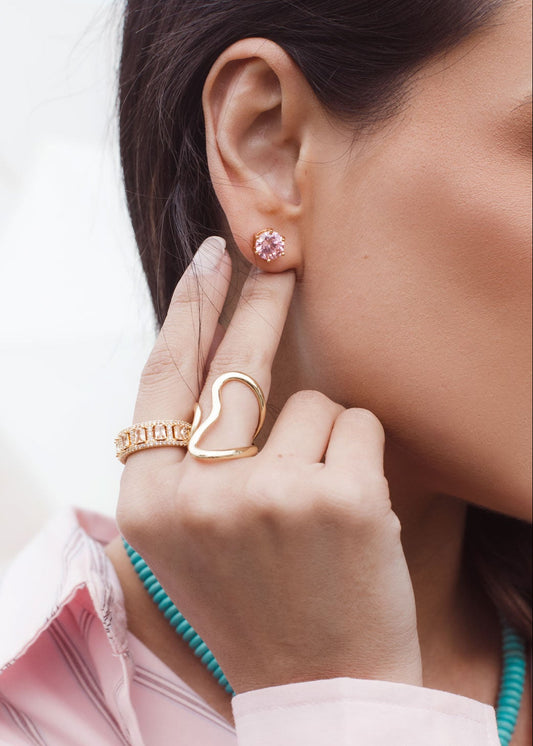 Brinco Dourado com Zircônia