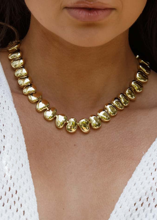 Colar Dourado com Elos Orgânicos