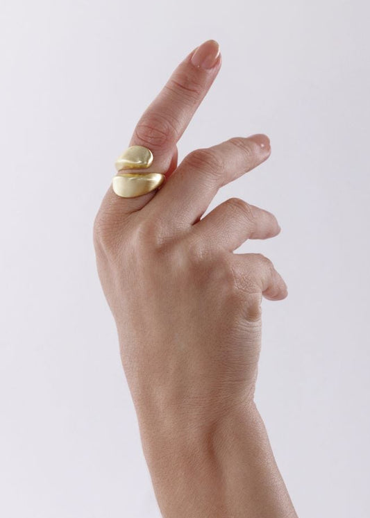 Anel Dourado Acetinado Orgânico