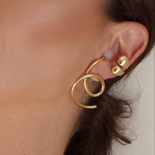 Piercing Gotas Duplas Lisas Dourado
