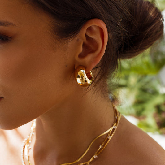 Brinco Argola Tubo Lisa Dourado