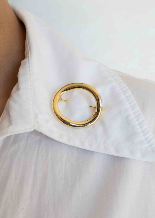 Broche Dourado Redondo