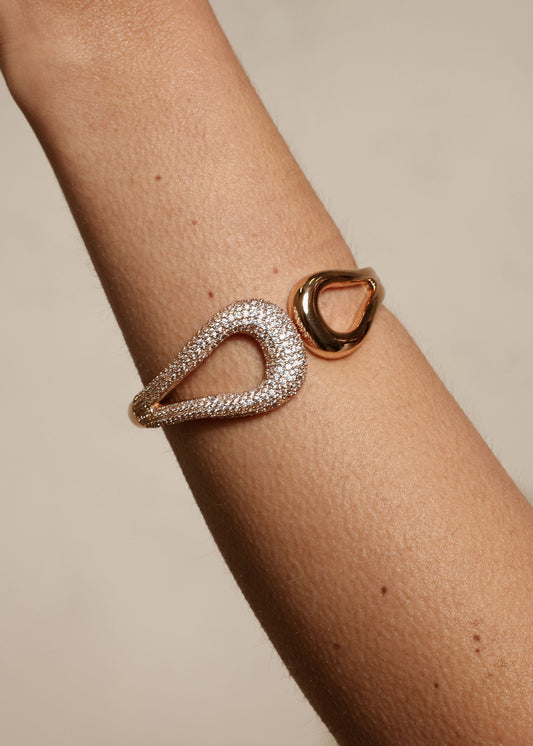 Bracelete Dourado Gota Dupla