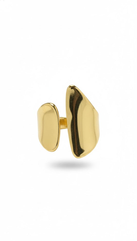 Anel Dourado Regulável Minimalista