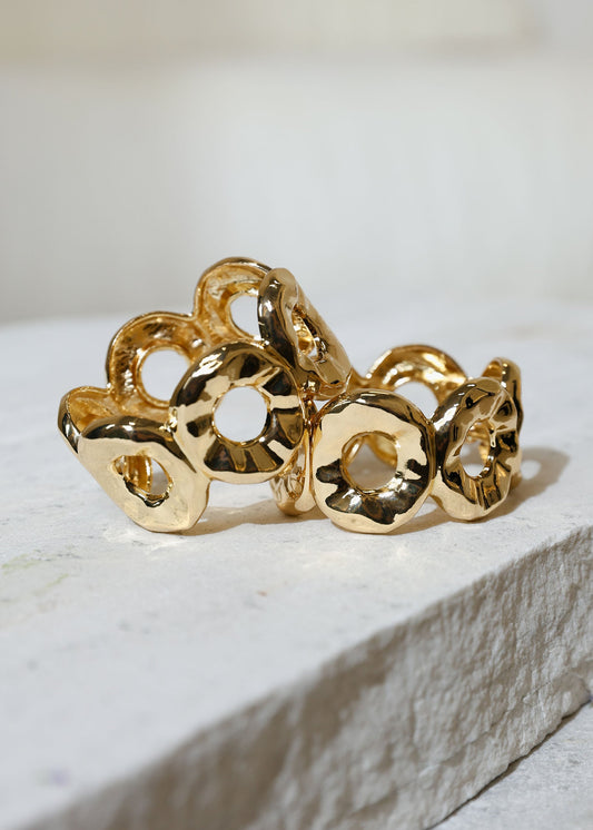 Bracelete Dourado Círculos Orgânicos