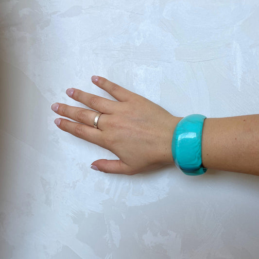 Pulseira Bracelete Resina Turquesa Nat Mosca