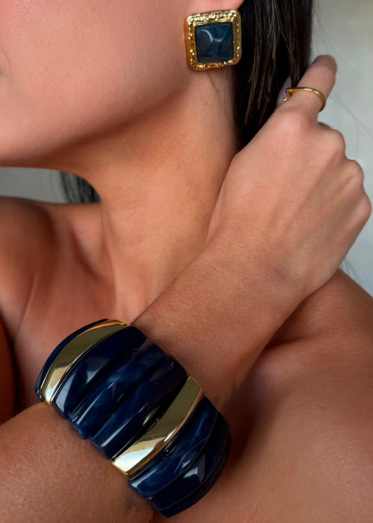 Conjunto Brinco e Bracelete Resinado