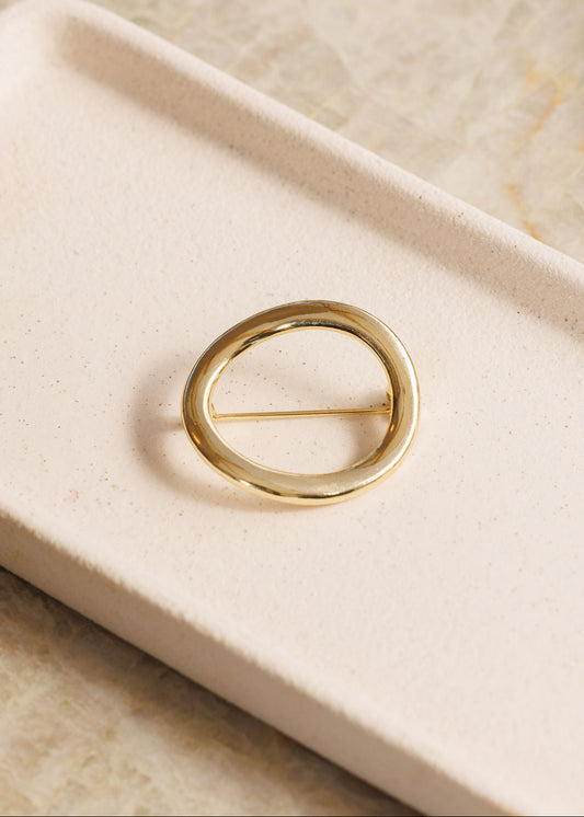 Broche Dourado Redondo