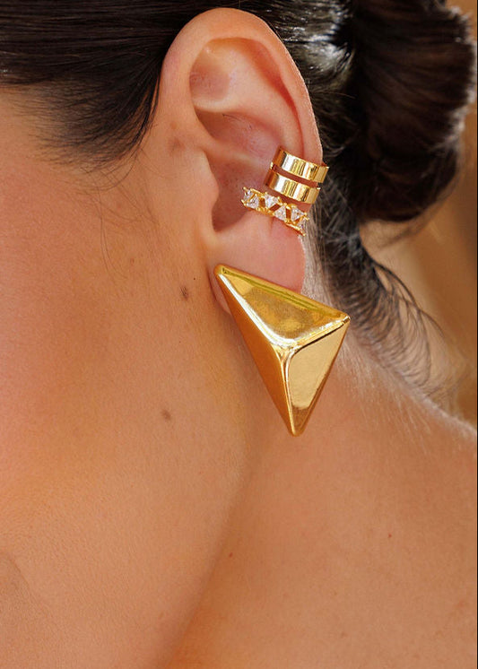 Brinco Dourado Triângulo