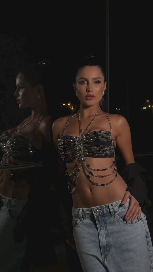 Top Prisma Cristais Black