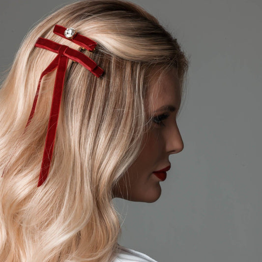 Laço de Cabelo Duplo Vermelho