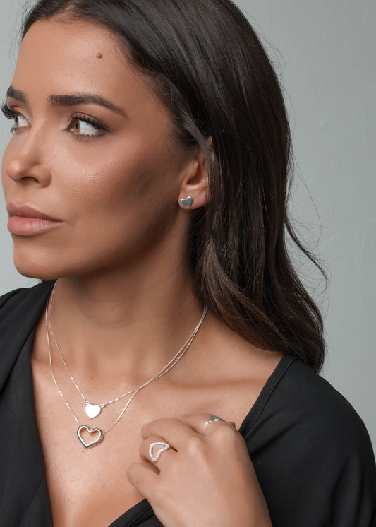 Brinco Prata 925 Coração Liso