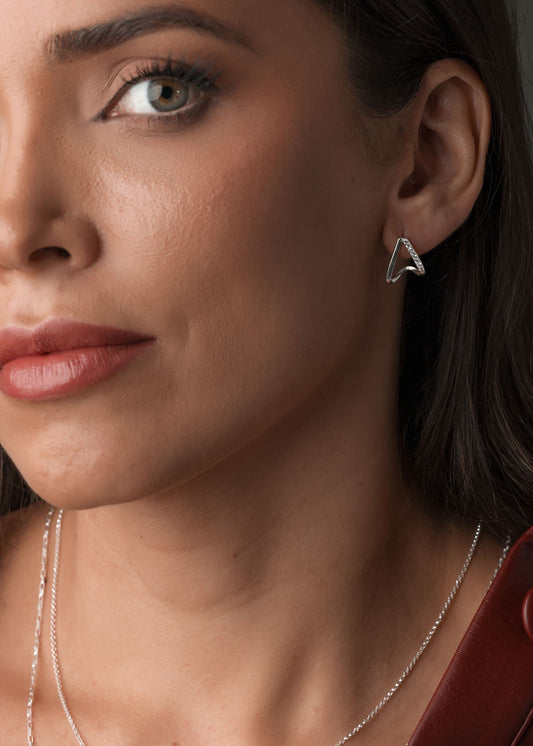 Brinco Prata 925 Triângulo Vazado